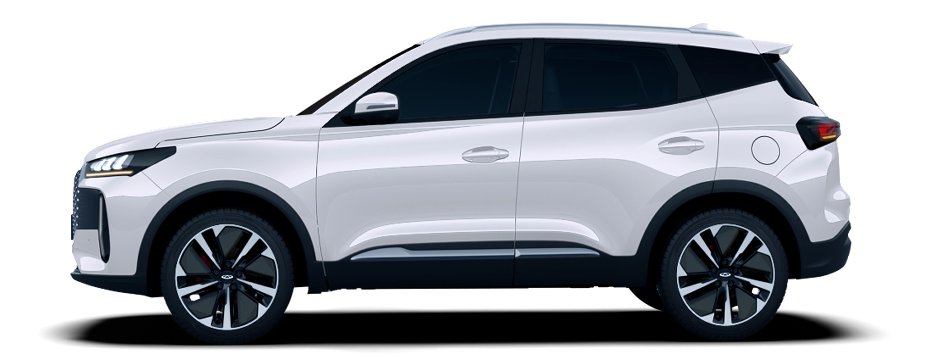 White Chery Tiggo Cross HEV side view White Chery Tiggo Cross HEV side view